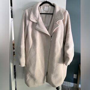 LOFT Plus Herringbone Funnel neck Moto Coat